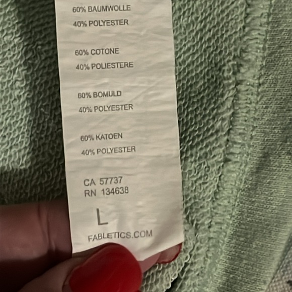 Fabletics Mint Green Eco Conscious Pullover Size Large - Picture 7 of 9